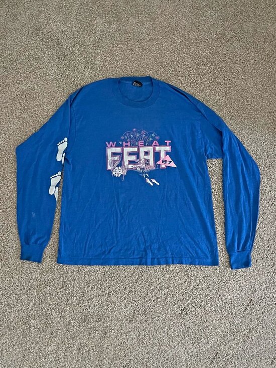 Screen Stars Other - Vintage Wheat Feat 1987 Race Long Sleeve T-Shirt Retro Single Stitch Size L